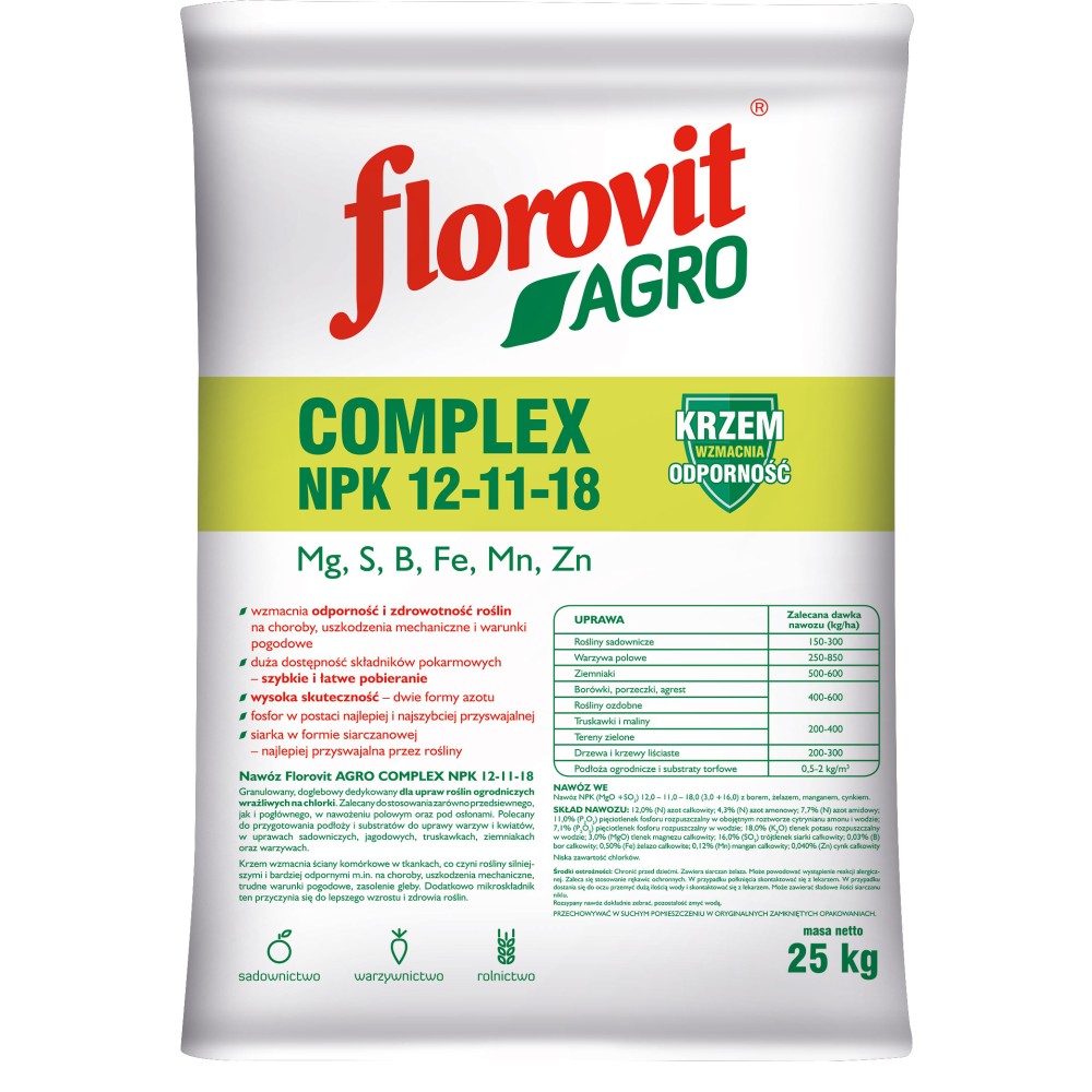 FLOROVIT AGRO COMPLEX NPK 12-11-18 25KG