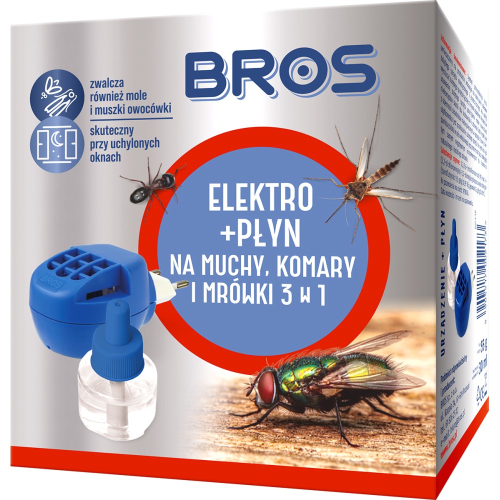 ELEKTRO+PŁYN NA MUCHY KOMARY MRÓWKI BROS