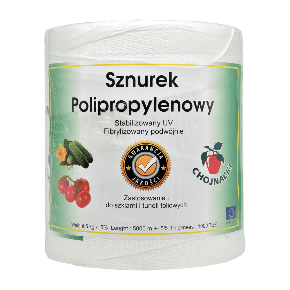 SZNUREK OGRODNICZY BIAŁY 5KG 1000 TEX 5000 M STABILIZOWANY UV FIBRYLIZOWANY