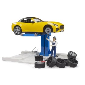 BRUDER 62112 WARSZTAT SAMOCHODOWY Z AUTEM ŻÓŁTYM RADSTER