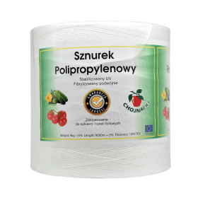 SZNUREK OGRODNICZY BIAŁY 9KG 1000 TEX 9000 M STABILIZOWANY UV FIBRYLIZOWANY