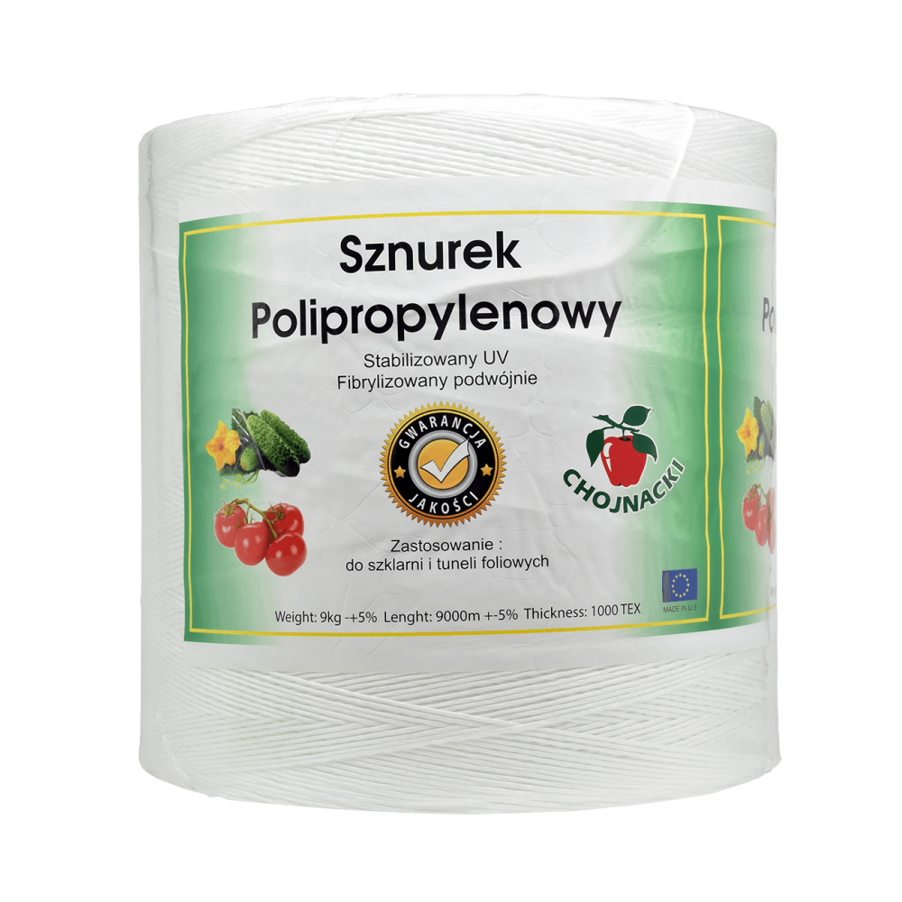 SZNUREK OGRODNICZY BIAŁY 9KG 1000 TEX 9000 M STABILIZOWANY UV FIBRYLIZOWANY