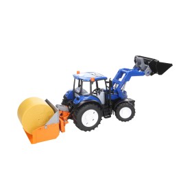 BRUDER 02187 TRAKTOR NEW HOLLAND TS.120 Z ŁADOWOWACZEM I AKCESORIAMI
