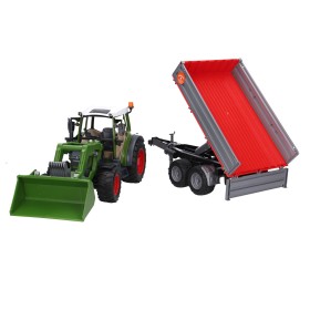 BRUDER 02182 TRAKTOR FENDT VARIO 211 Z ŁADOWOWACZEM I PRZYCZEPĄ