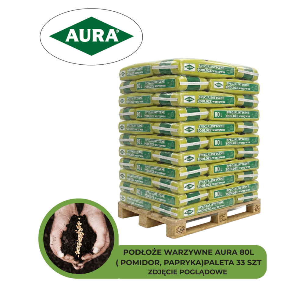 PODŁOŻE WARZYWNE POMIDOR, PAPRYKA 80L AURA - PALETA 33 SZT