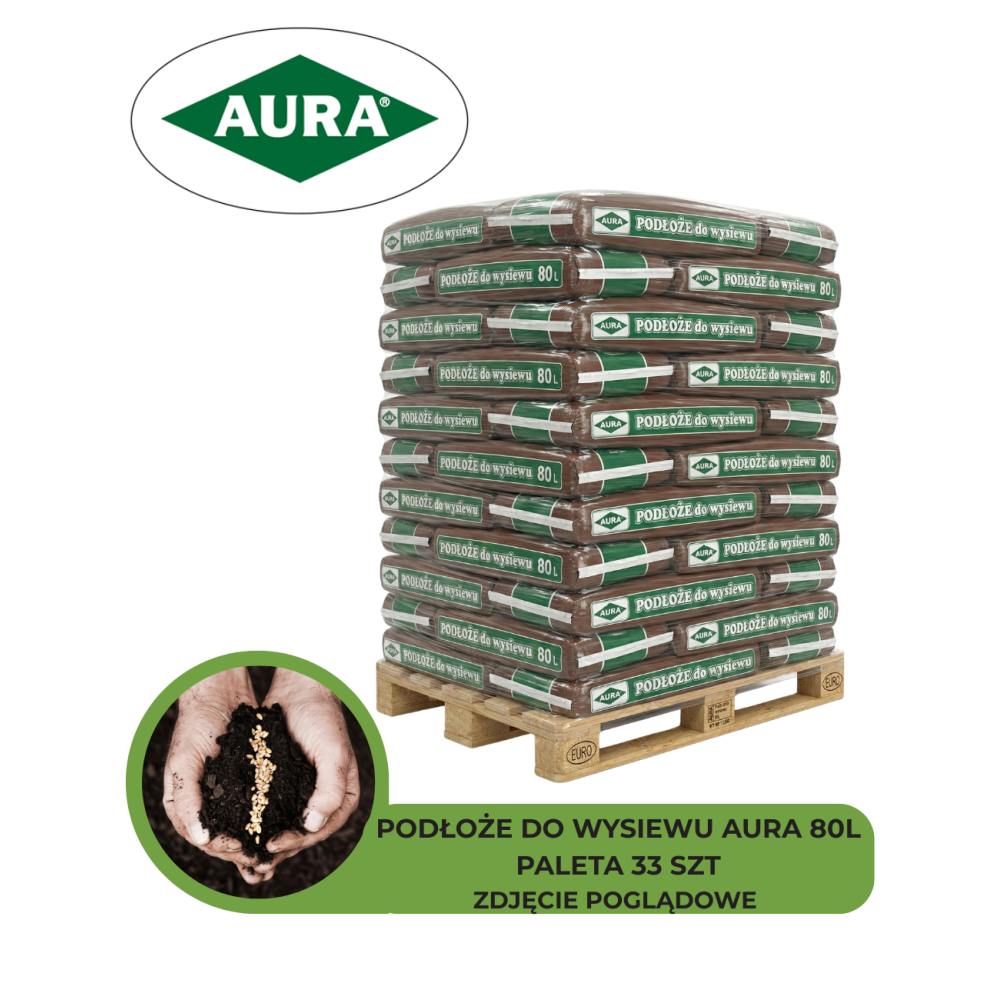 PODŁOŻE DO WYSIEWU AURA 80L - PALETA 33 SZT