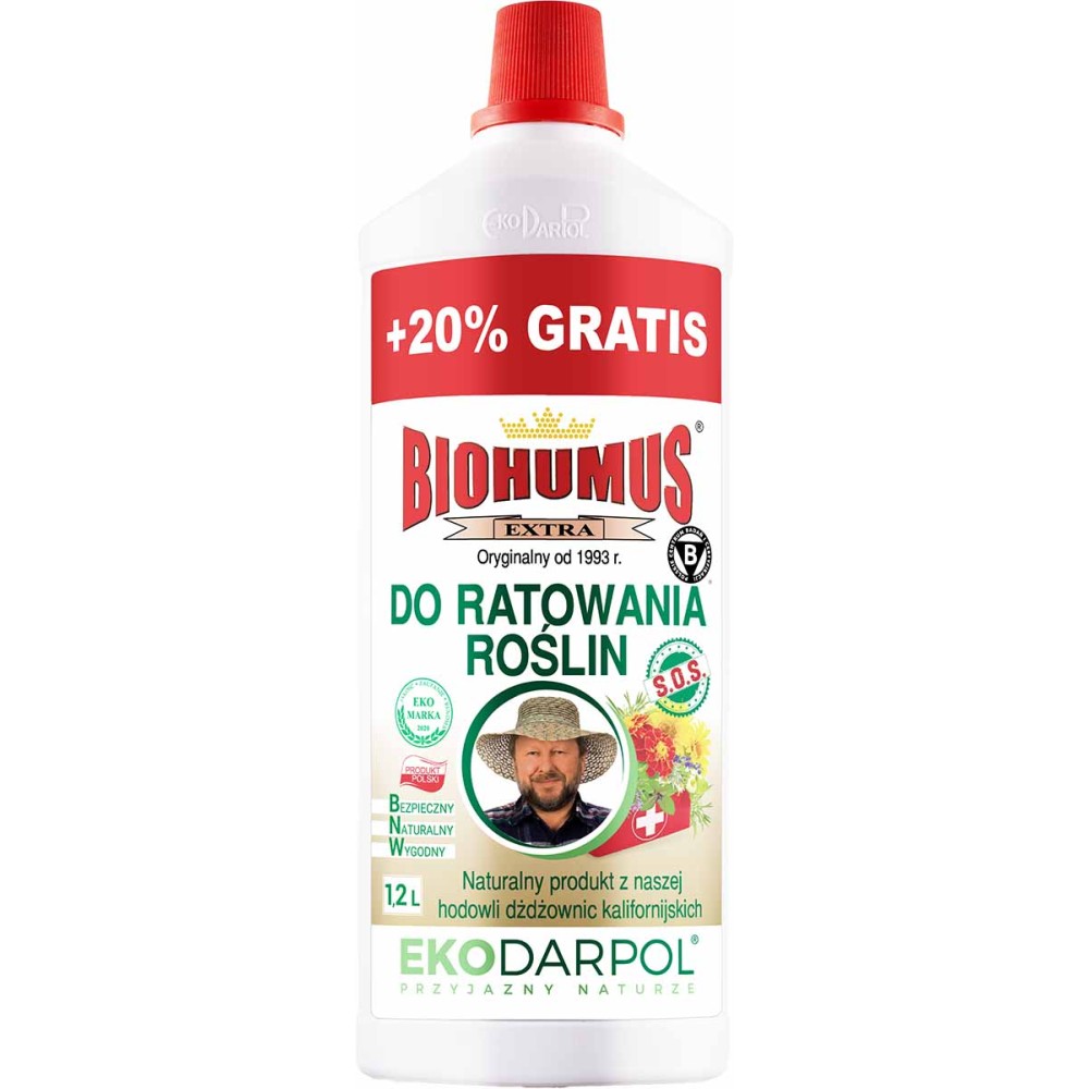 BIOHUMUS EXTRA S.O.S. DO RATOWANIA ROŚLIN 1L+20% GRATIS