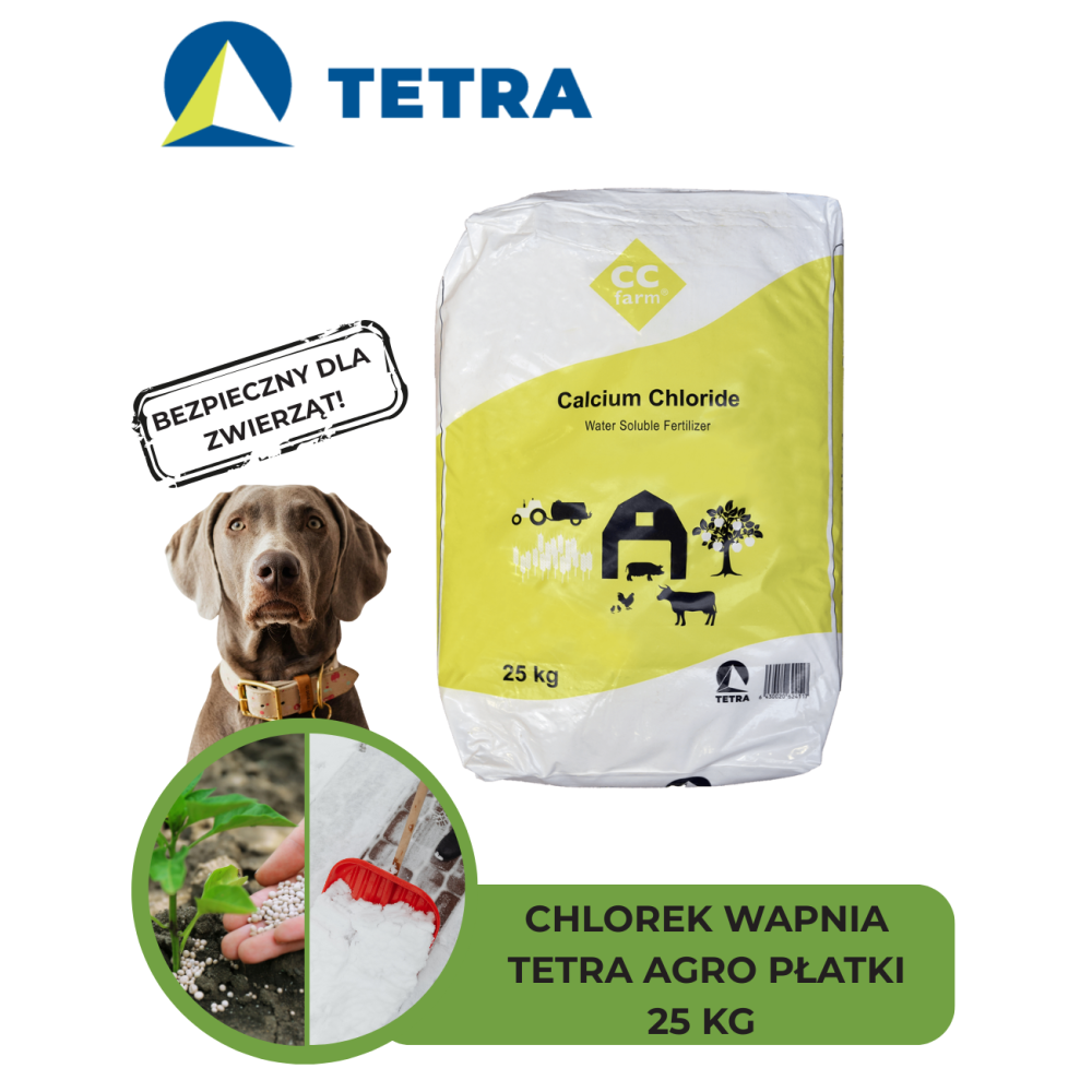 CHLOREK WAPNIA 77% AGRO PŁATKI TETRA 25 KG NA LÓD