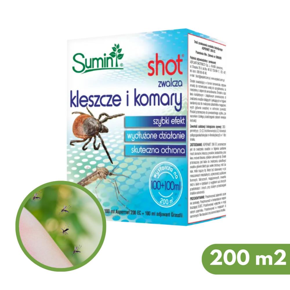SHOT 2X100ML KONCENTRAT DO ZWALCZANIA KOMARÓW I KLESZCZY