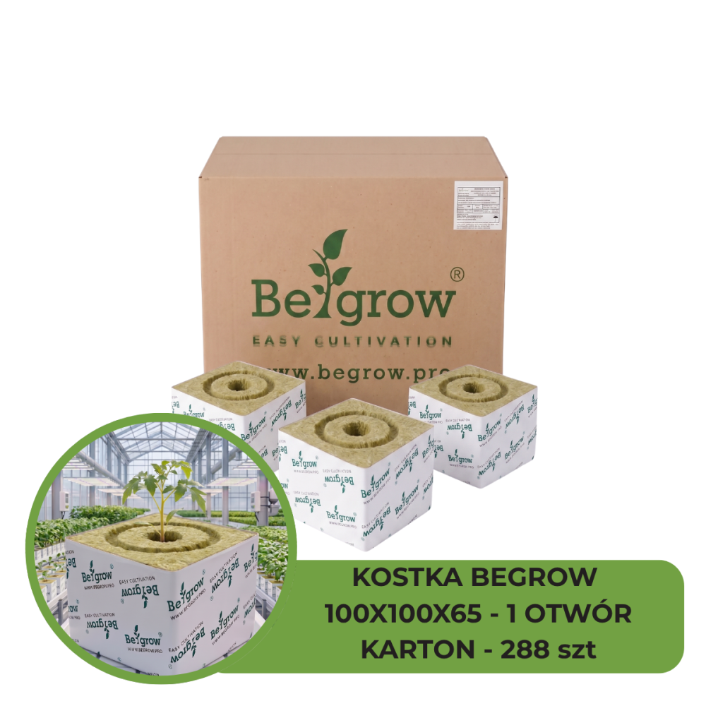 KOSTKA BEGROW 100X100X65 (1X25X37) 1 OTWÓR - KARTON 288 SZT
