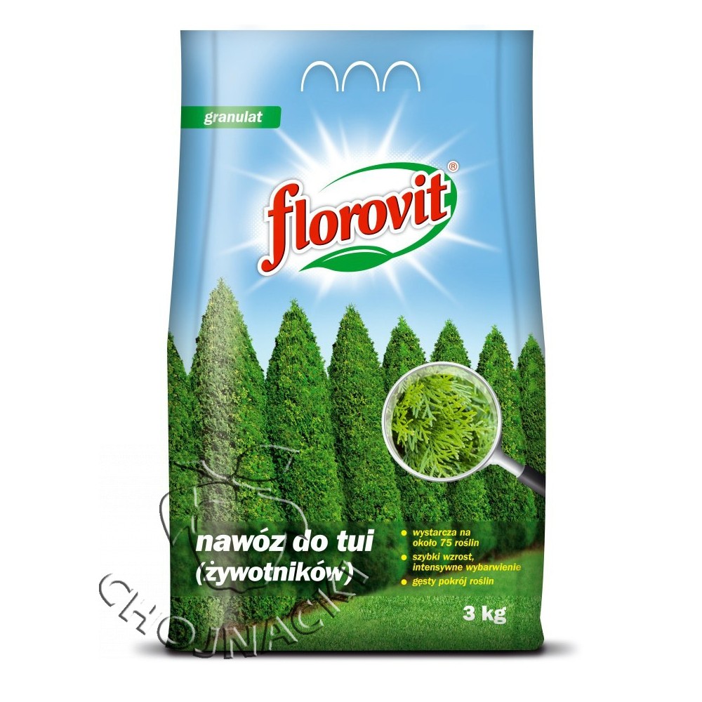 FLOROVIT DŁUGODZIAŁAJĄCY NAWÓZ DO TUI ŻYWOTNIKÓW 3 KG