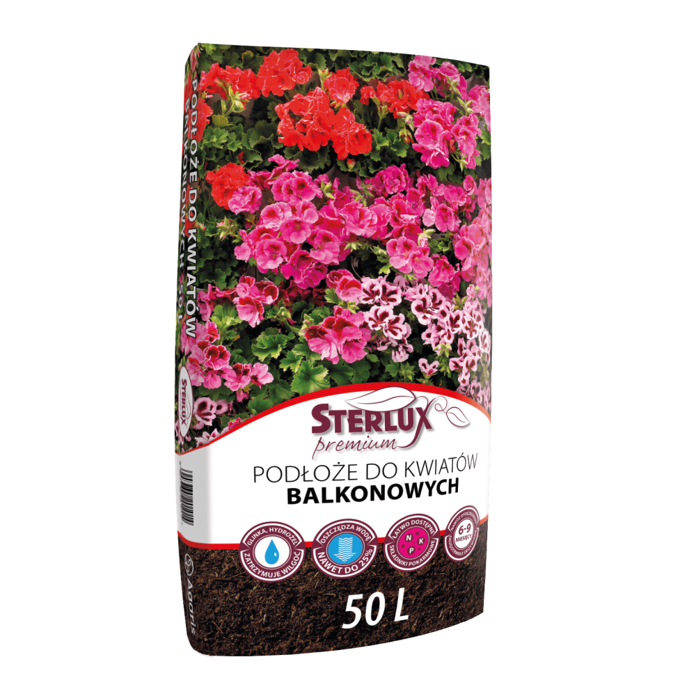 PODŁOŻE DO KWIATÓW BALKONOWYCH STERLUX PREMIUM 50L