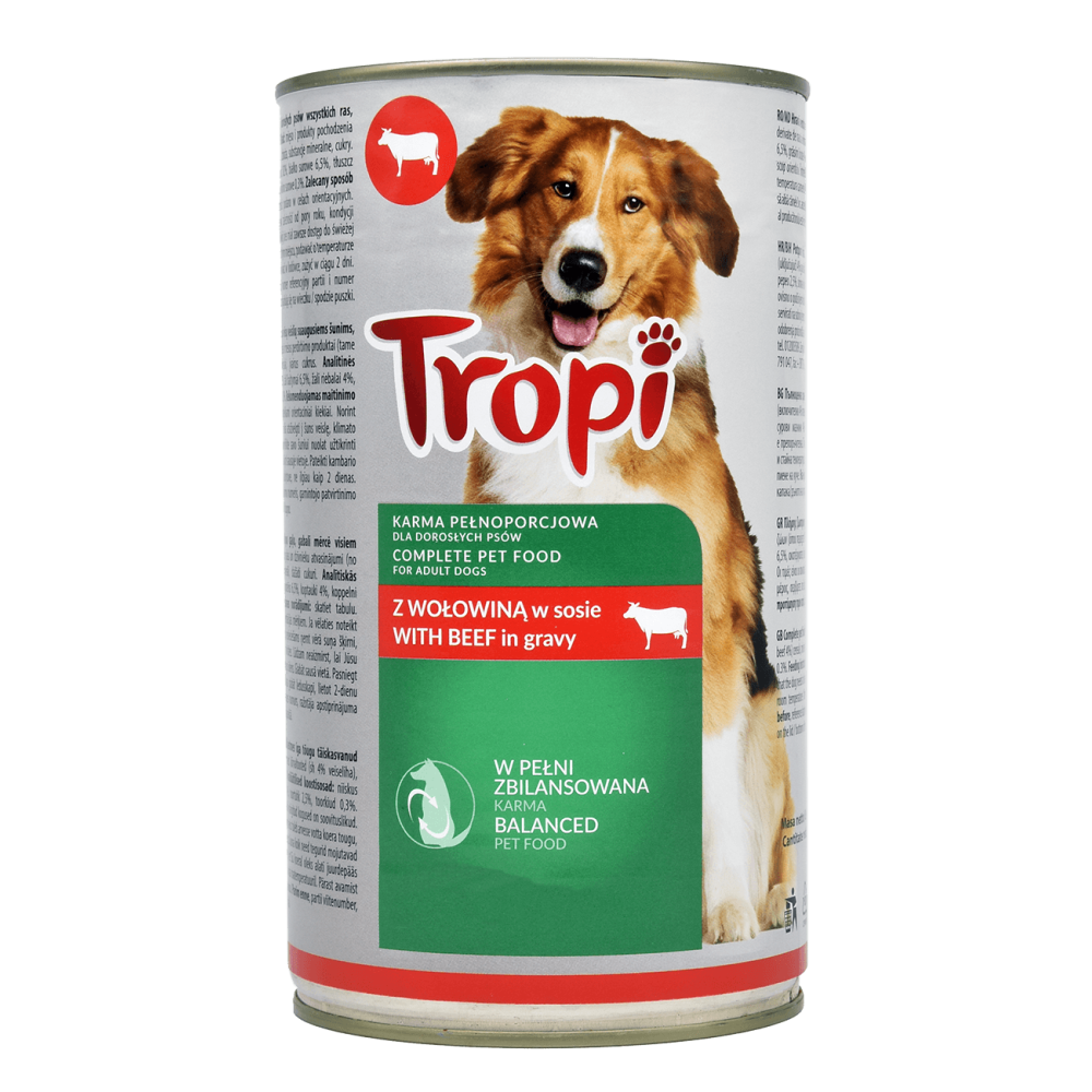 TROPI KARMA DLA PSA KAWAŁKI WOŁOWINA 1250g