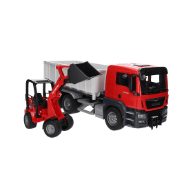 BRUDER 03767 MAN TGS Z KONTENEREM ROLKOWYM I Z MINIKOPARKĄ