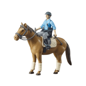 BRUDER 62507 FIGURKA POLICJANTA Z KONIEM I AKCESORIAMI