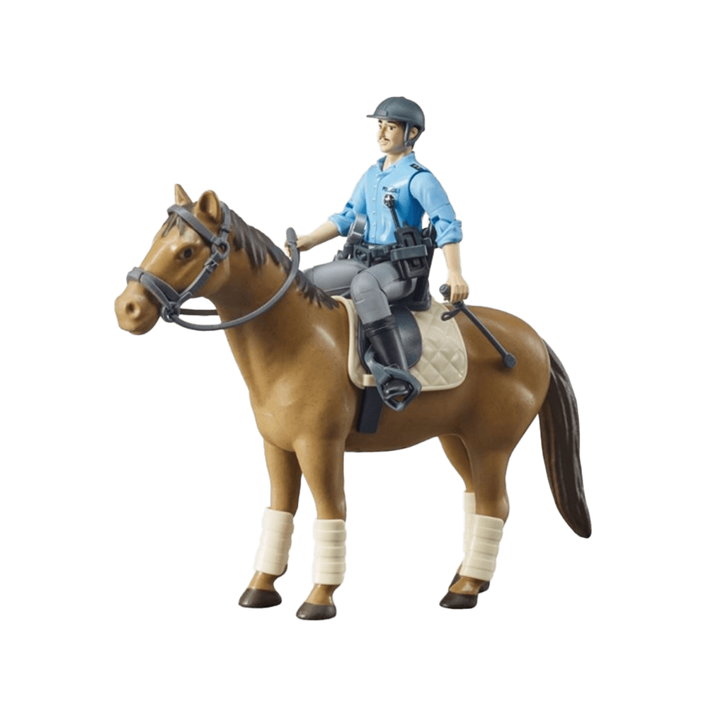 BRUDER 62507 FIGURKA POLICJANTA Z KONIEM I AKCESORIAMI