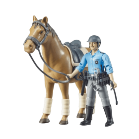 BRUDER 62507 FIGURKA POLICJANTA Z KONIEM I AKCESORIAMI