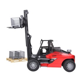 BRUDER 02513 WÓZEK WIDŁOWY LINDE HT160 Z PALETĄ I Z KOSZEM