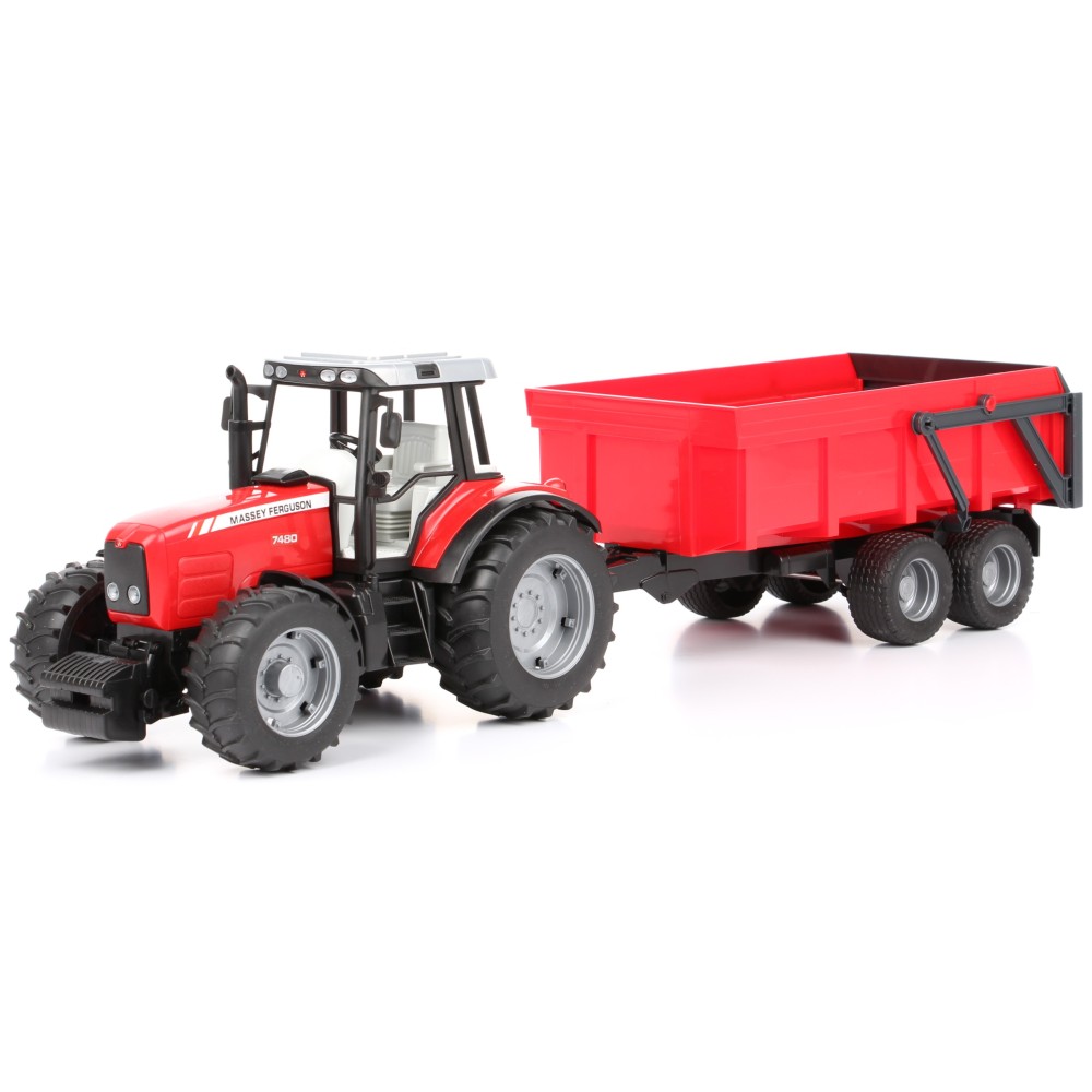 TRAKTOR MASSEY FERGUSON Z PRZYCZEPĄ BRUDER 02045