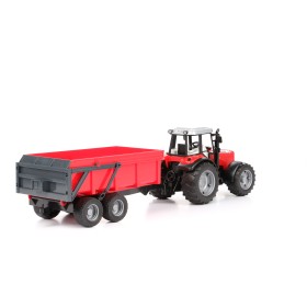 TRAKTOR MASSEY FERGUSON Z PRZYCZEPĄ BRUDER 02045