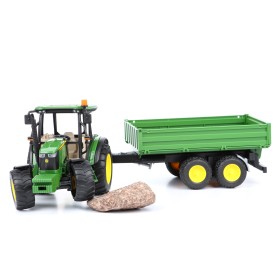 BRUDER 02108 TRAKTOR JOHN DEERE 5155M Z PRZYCZEPĄ