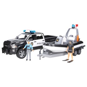 DOGDE RAM 2500 SAMOCHÓD POLICYJNY Z ŁODZIĄ BRUDER 02507