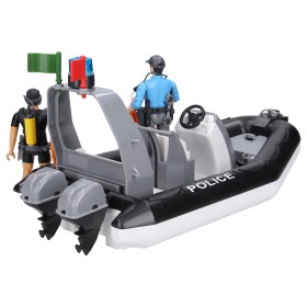 POLICYJNA ŁÓDŹ MOTOROWA Z FIGURKĄ POLICJANTA i NURKA 62733