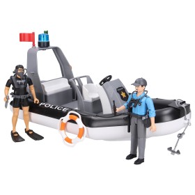 POLICYJNA ŁÓDŹ MOTOROWA Z FIGURKĄ POLICJANTA i NURKA 62733