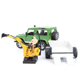 LAND ROVER Z PRZYCZEPĄ I MINIKOPARK JCB 02593