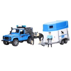 POLICYJNY LAND ROVER DEFENDER Z PRZYCZEPĄ DLA KONIA 02588