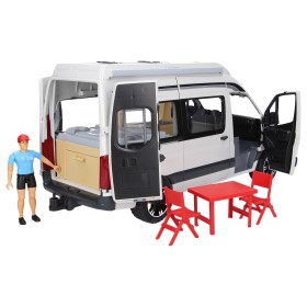 MERCEDES SPRINTER CAMPER BIAŁY Z FIGURKĄ I AKCESORIAMI 02672