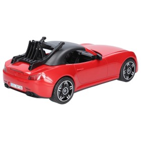 CZERWONY ROADSTER Z FIGURKĄ KOLARKI I ROWEREM 03485
