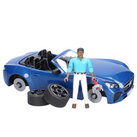 AUTO NIEBIESKI ROADSTER ZE ZDEJMOWANYM DACHEM I KIEROWCĄ BRUDER 03481