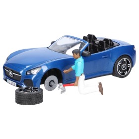 AUTO NIEBIESKI ROADSTER ZE ZDEJMOWANYM DACHEM I KIEROWCĄ BRUDER 03481