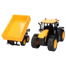 ZDALNIE STEROWANY TRAKTOR JCB FARM Z PRZYCZEPĄ E360