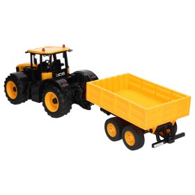 ZDALNIE STEROWANY TRAKTOR JCB FARM Z PRZYCZEPĄ E360