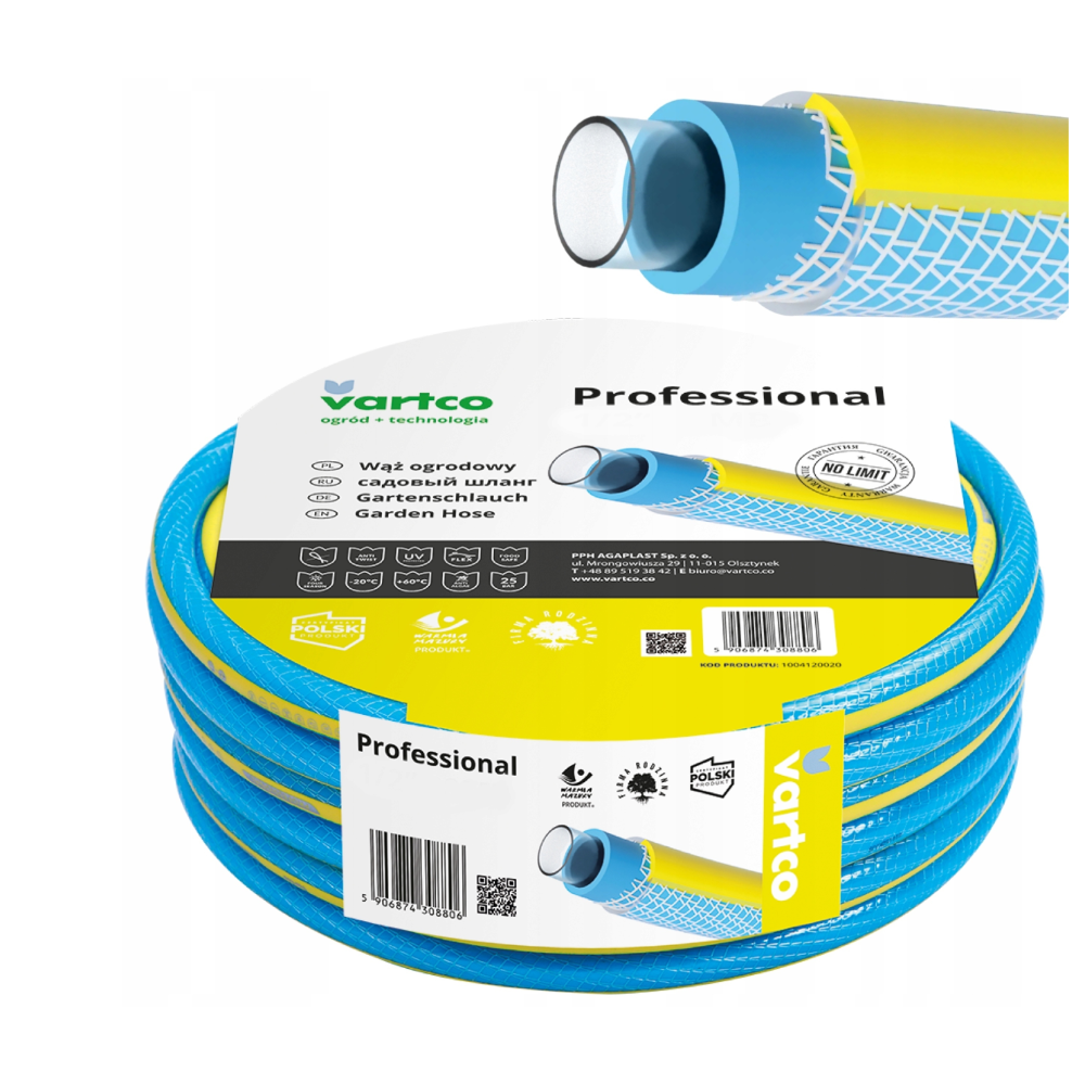WĄŻ OGRODOWY PROFESSIONAL 3/4 " 30MB VARTCO