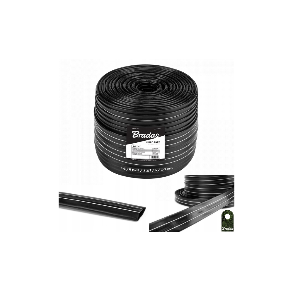 TAŚMA KROPLUJĄCA 16/8mil/1,5L/h/10cm 100MB HIRRO TAPE BRADAS